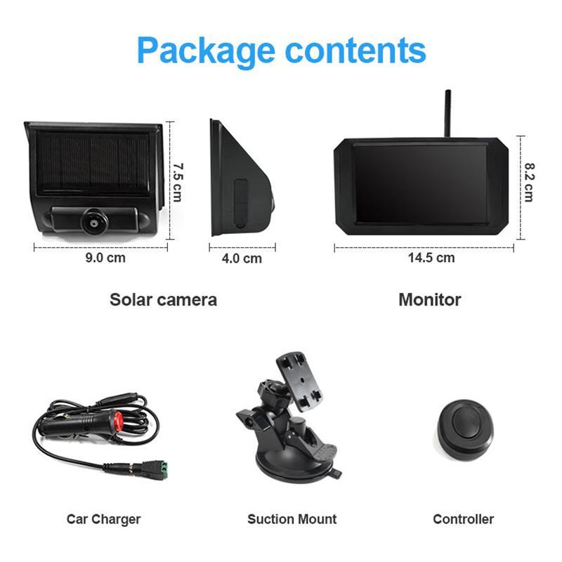 China Solar power battery operated wireless backup camera supplier